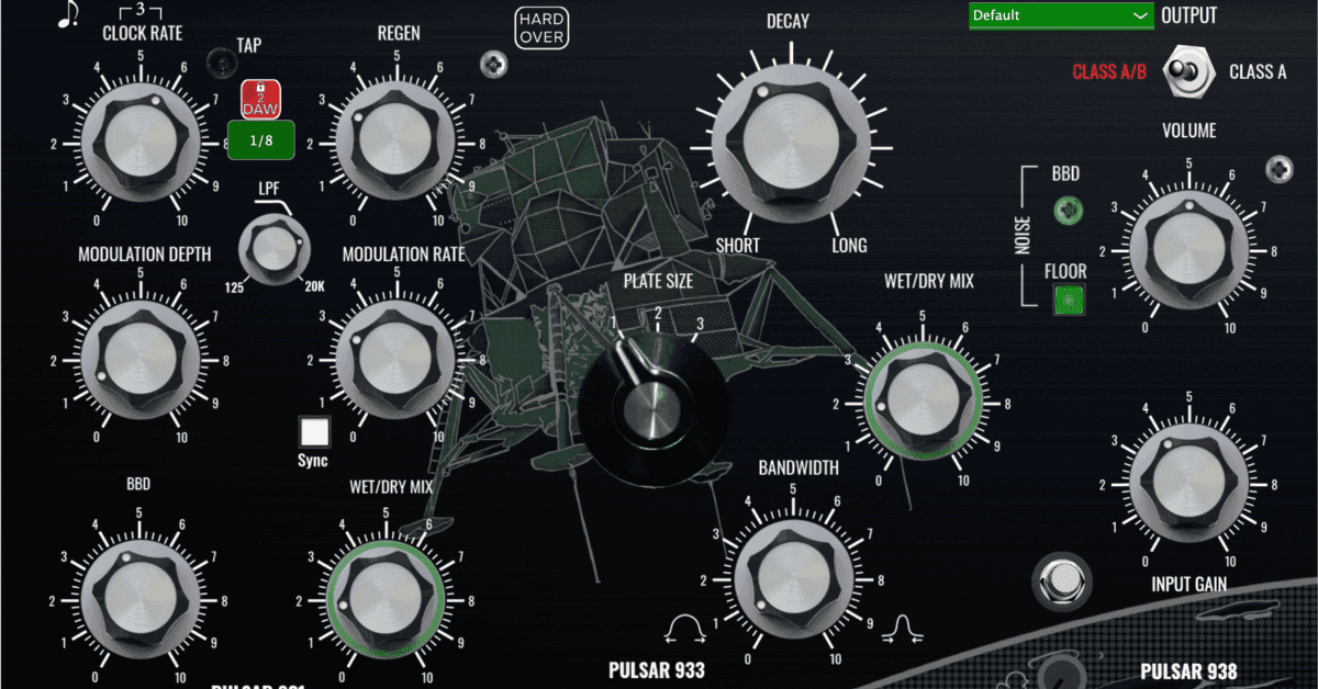 BBD delay, plate reverb, saturation plugin